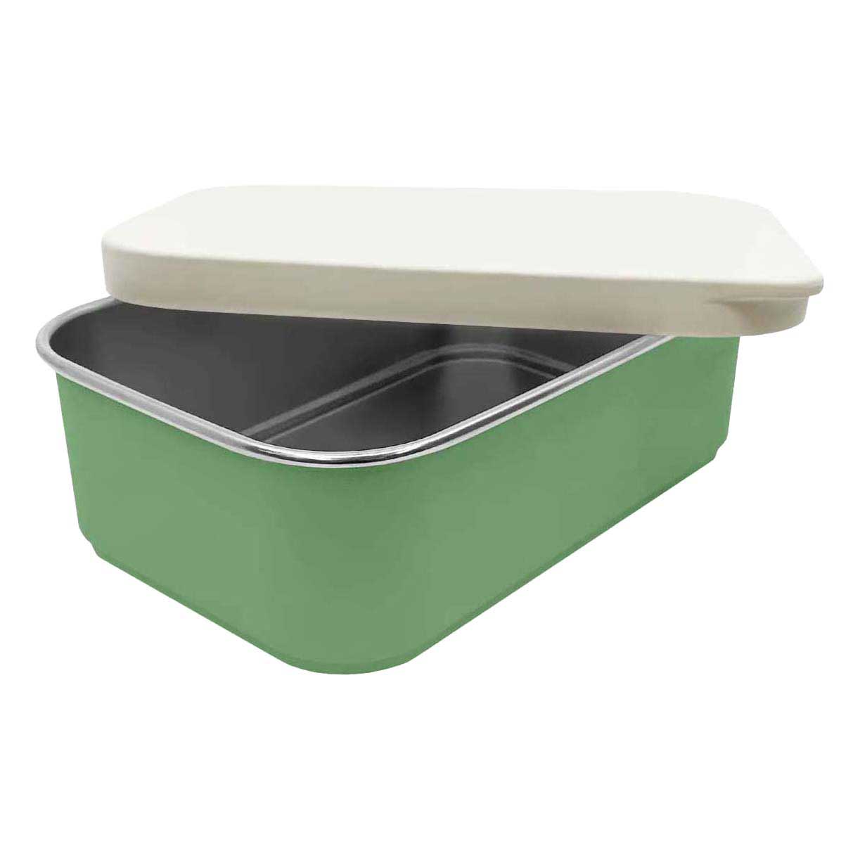 Smikkels RVS Broodtrommel met Siliconen Deksel 900ml - Groen