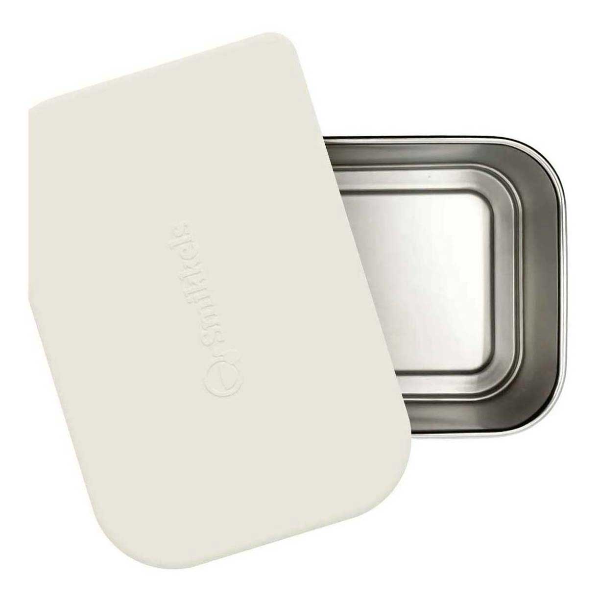Smikkels RVS Broodtrommel met Siliconen Deksel 900ml - Wit