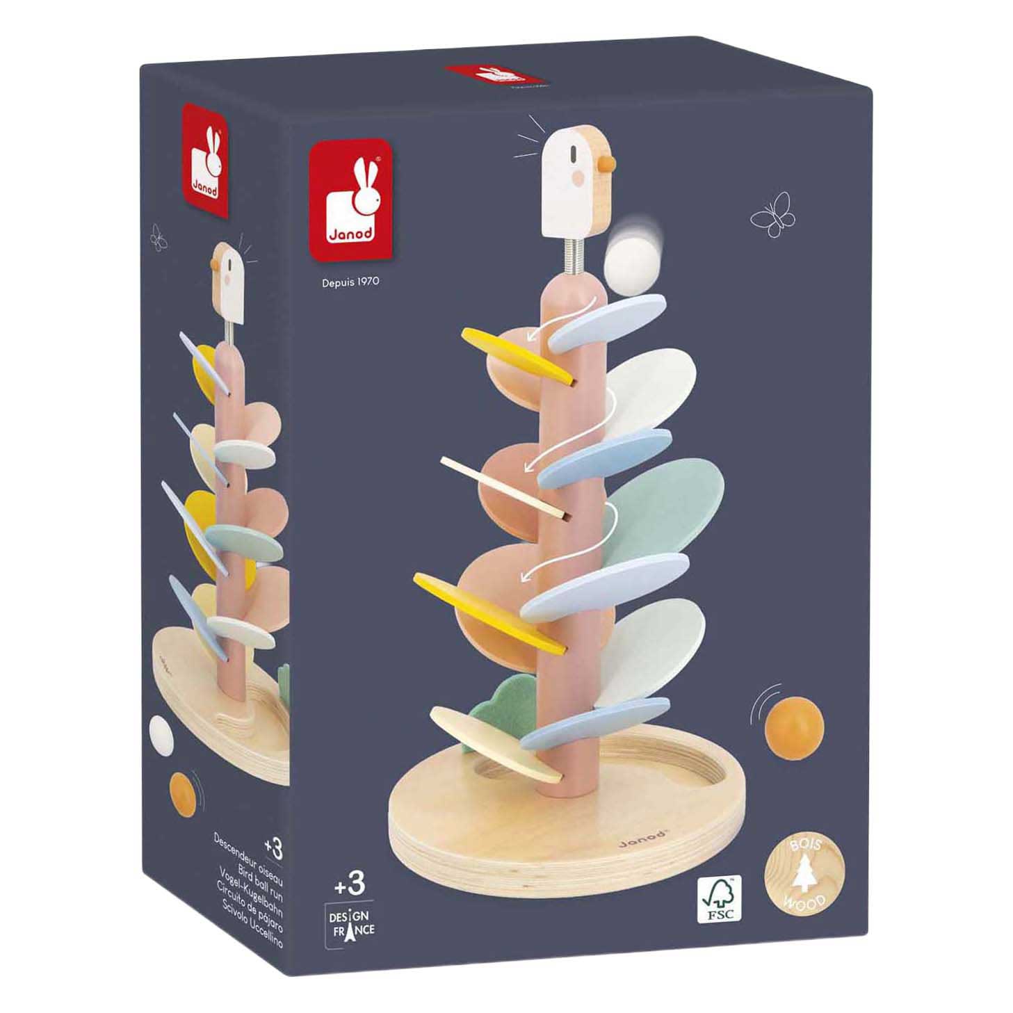 Janod Sweet Cocoon - Houten Vogel Ballentoren - 16dlg.