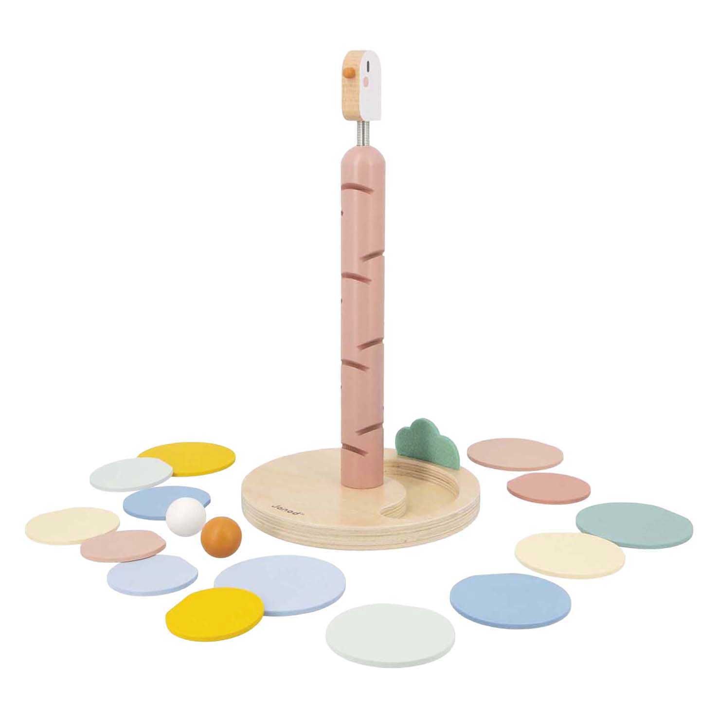 Janod Sweet Cocoon - Houten Vogel Ballentoren - 16dlg.