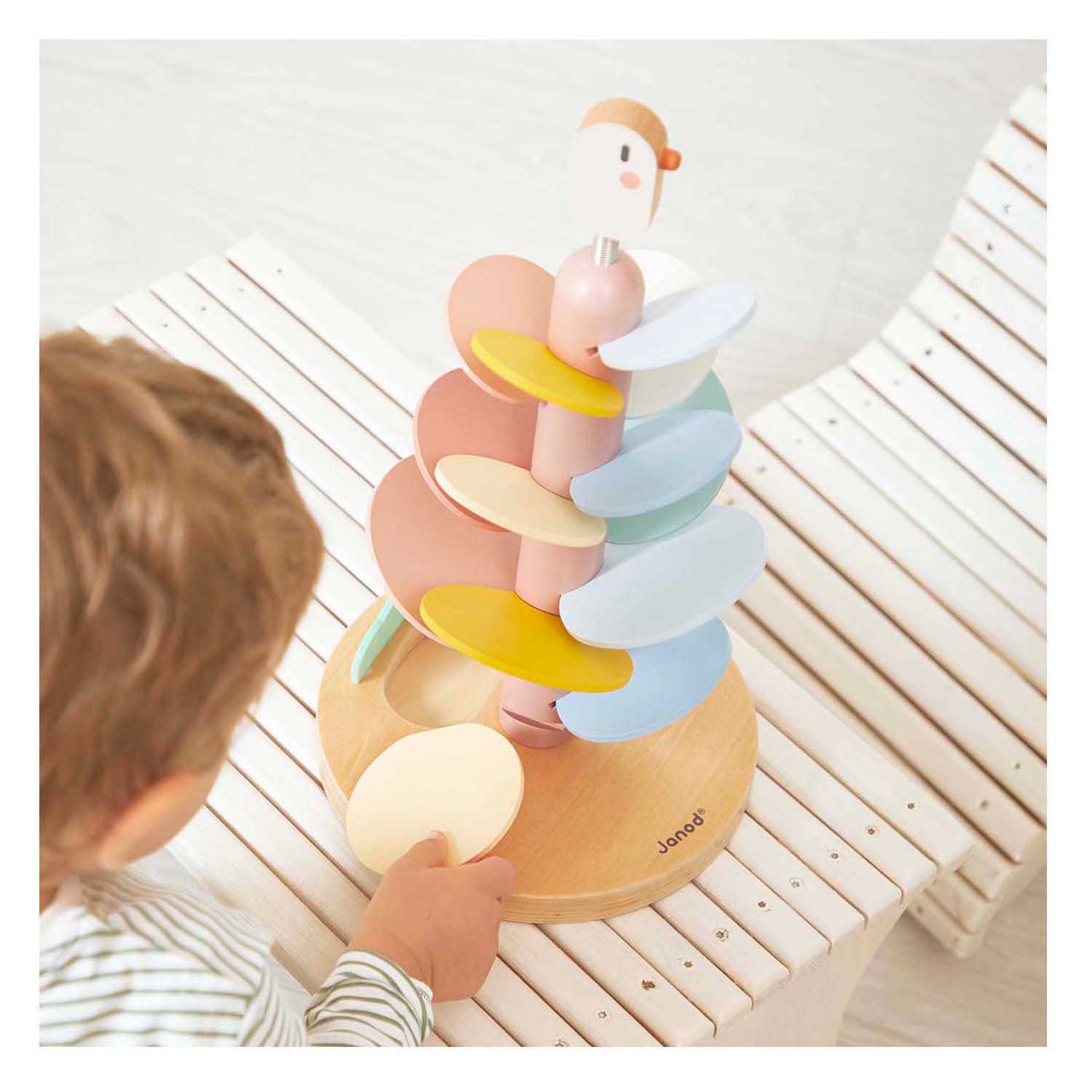 Janod Sweet Cocoon - Houten Vogel Ballentoren - 16dlg.
