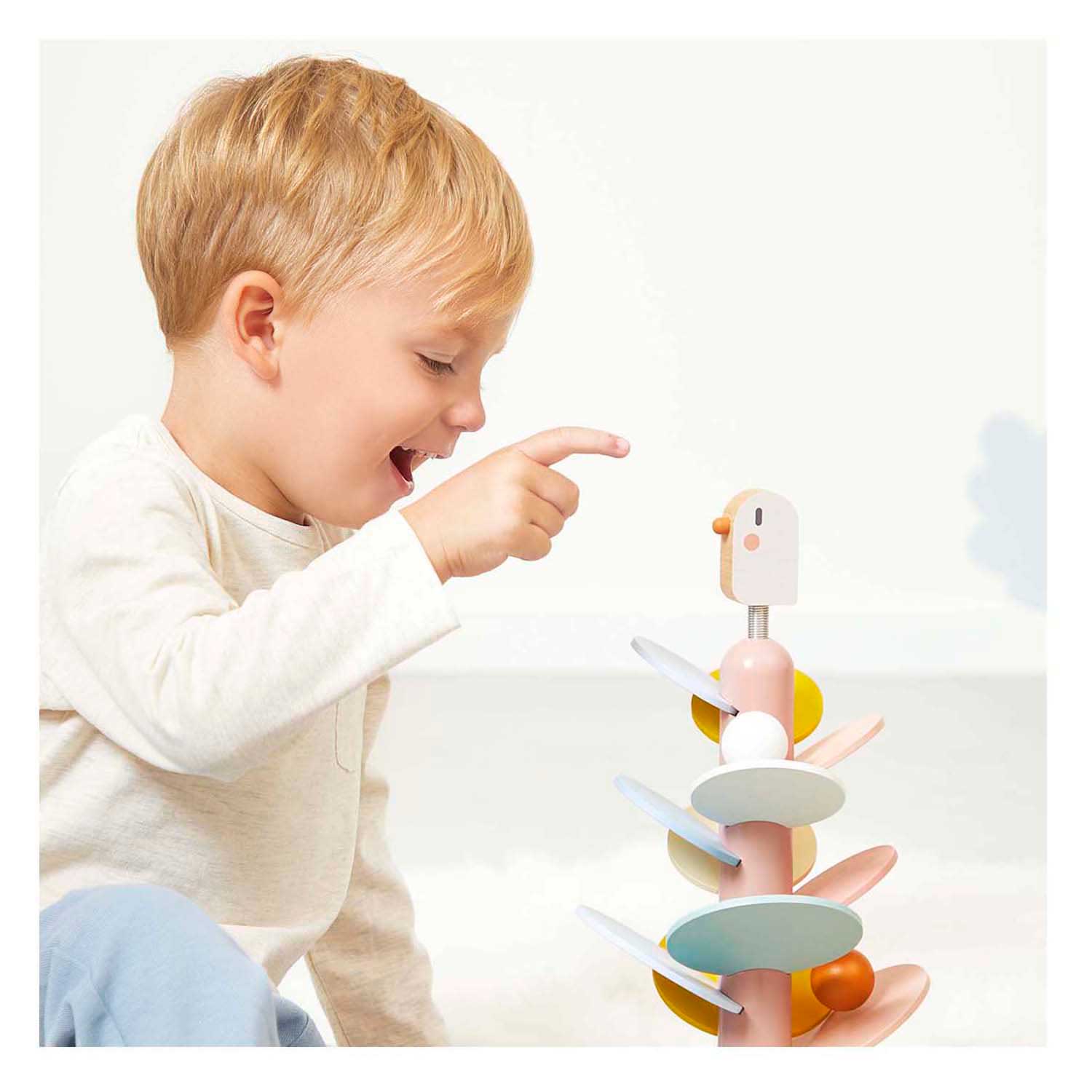 Janod Sweet Cocoon - Houten Vogel Ballentoren - 16dlg.