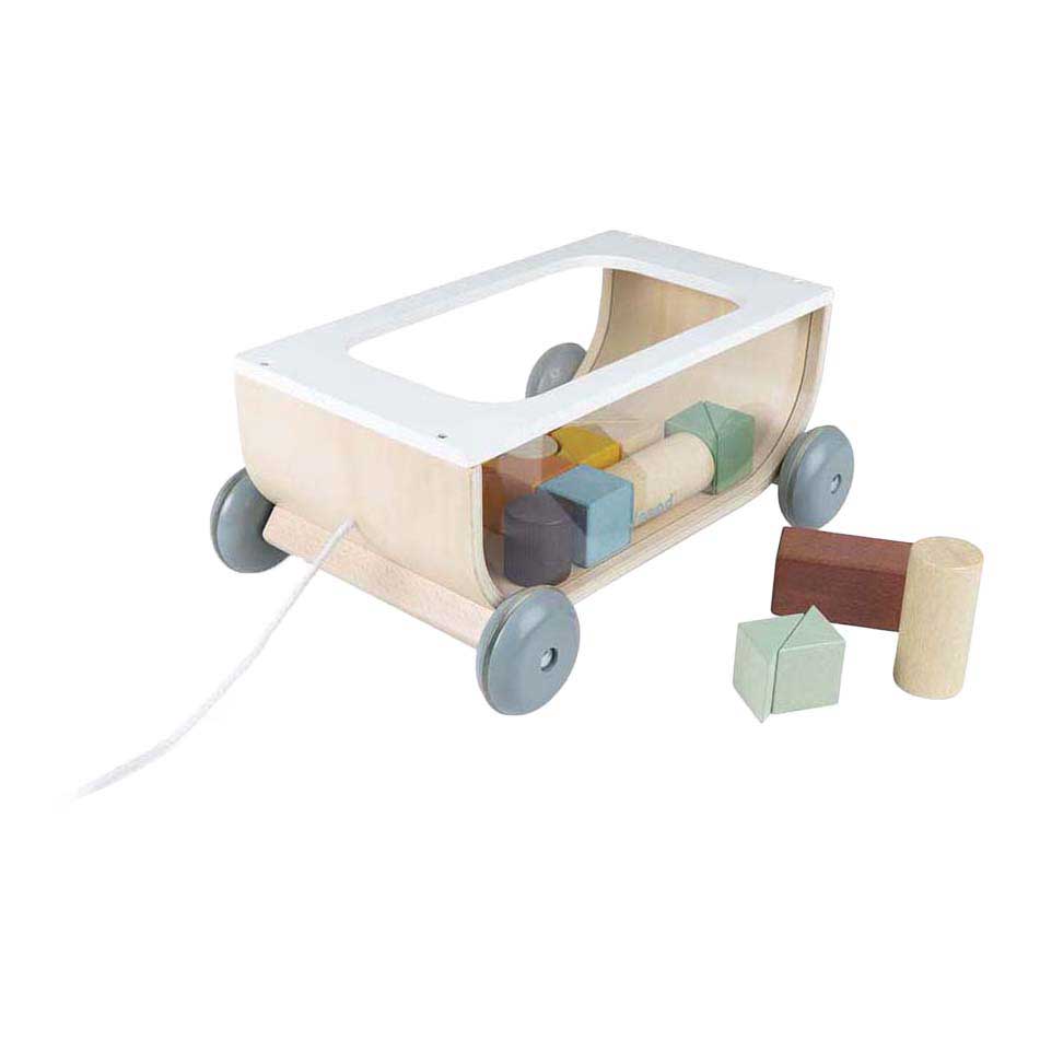 Janod Sweet Cocoon - Houten Blokkenkar - 18dlg.