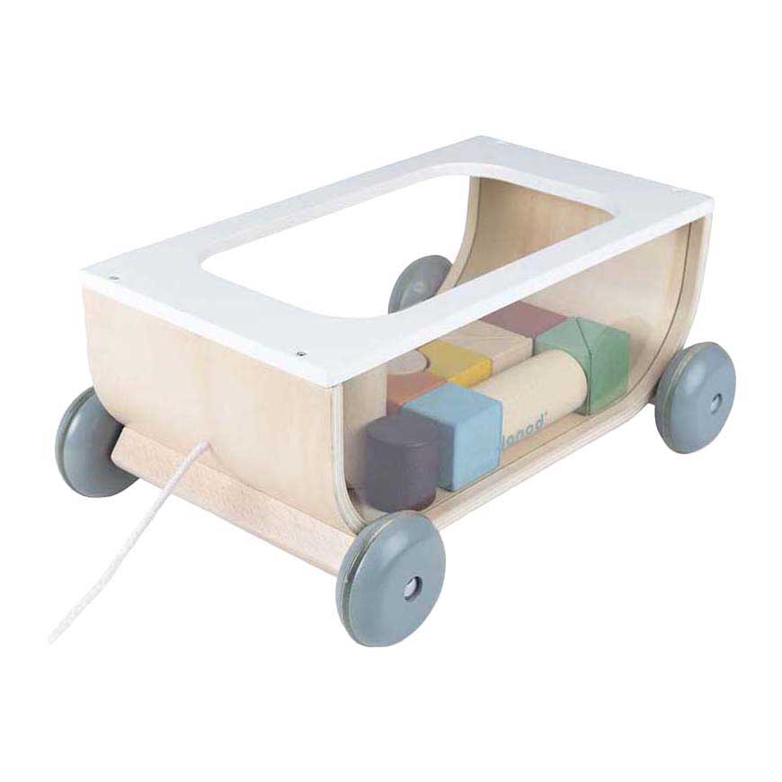 Janod Sweet Cocoon - Houten Blokkenkar - 18dlg.