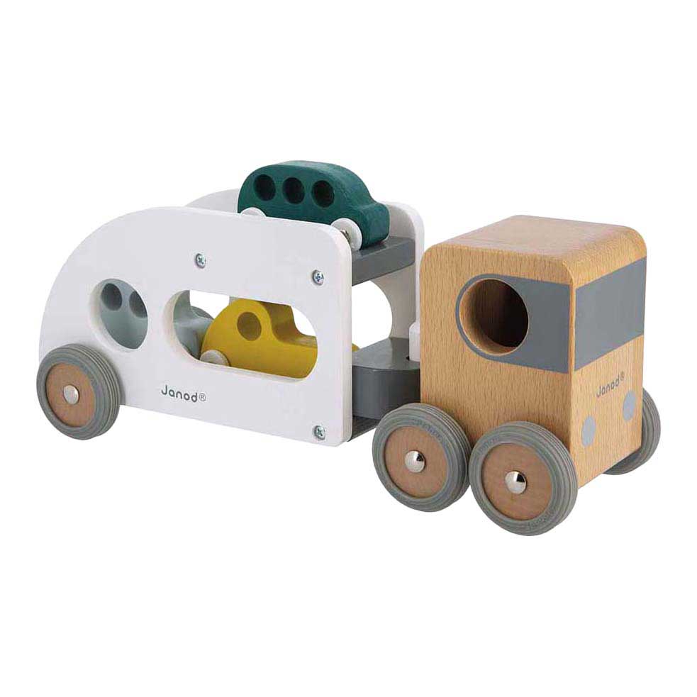 Janod Bolid Houten Autotransporter 4dlg.