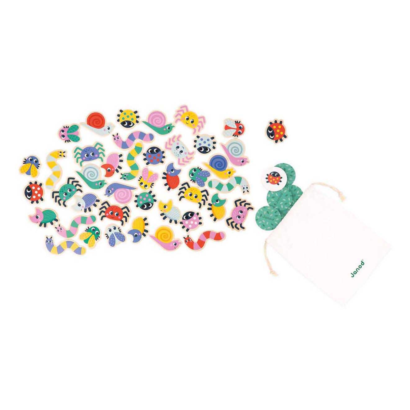Janod Pédagogie - Jeu de Recherche en Bois les Animaux du Jardin 84 pièces.