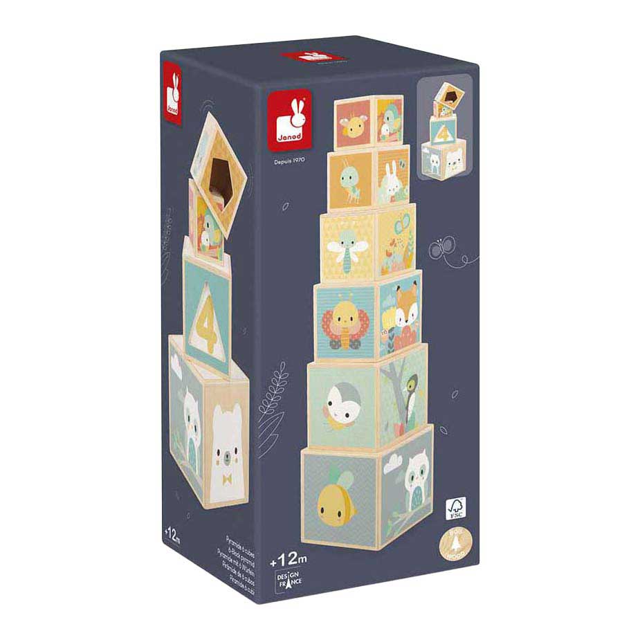Janod Pure - Houten Blokkentoren - 6dlg.