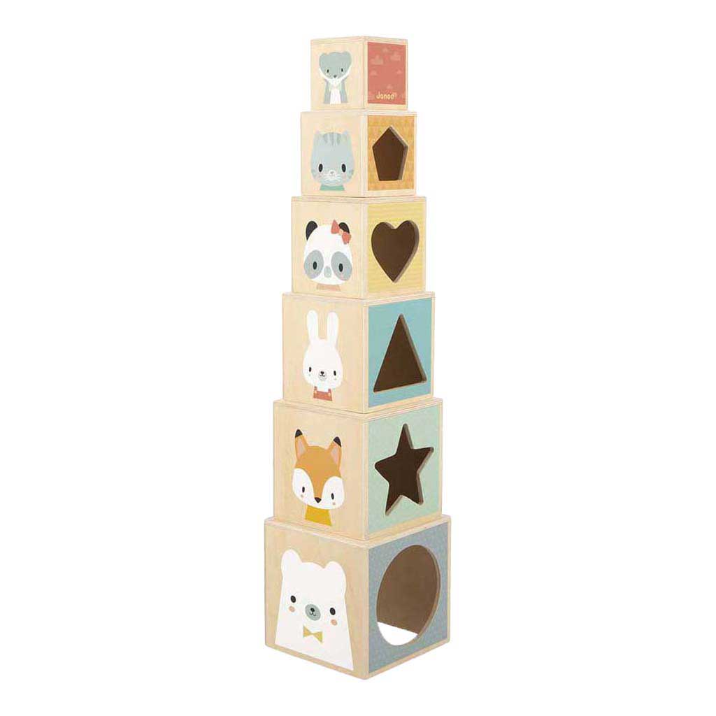 Janod Pure - Houten Blokkentoren - 6dlg.