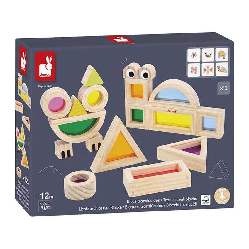 Janod Sensori - Houten Doorschijnende Blokkenset - 24dlg.