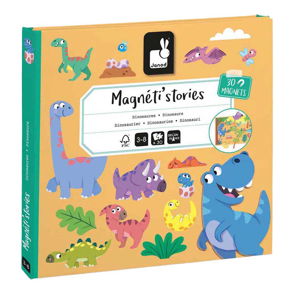 Janod Magneti Stories - Houten Dinosaurus - 31dlg.