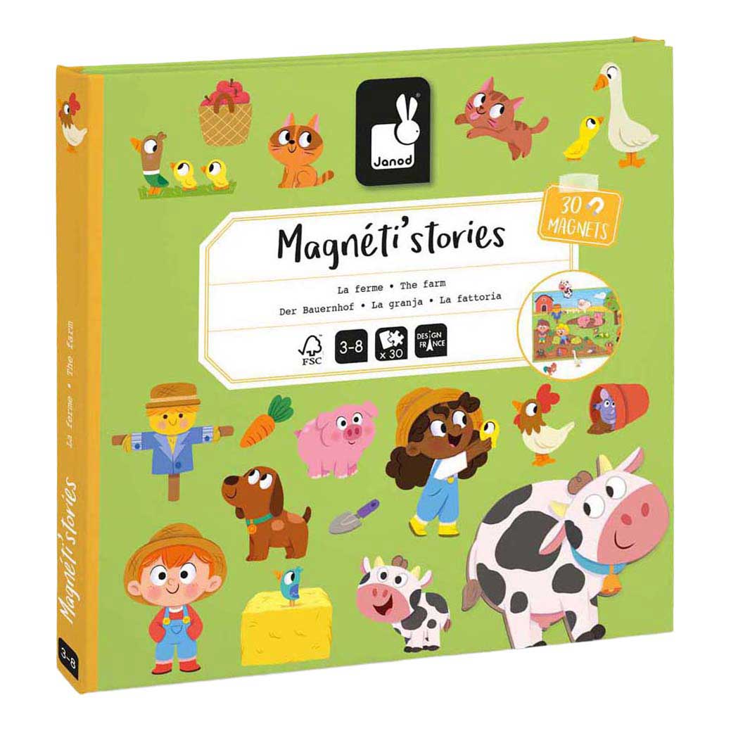 Janod Magneti Stories - Ferme en bois - 31 pièces.
