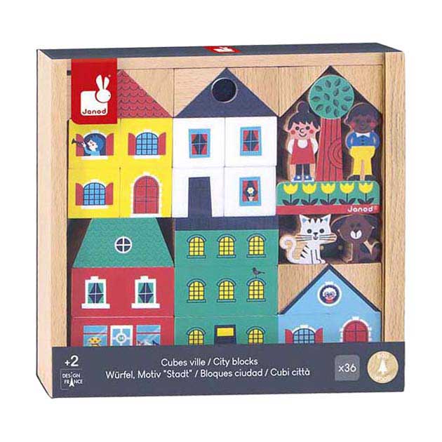 Janod Crossroads - Houten Blokkenset de Stad - 36dlg.