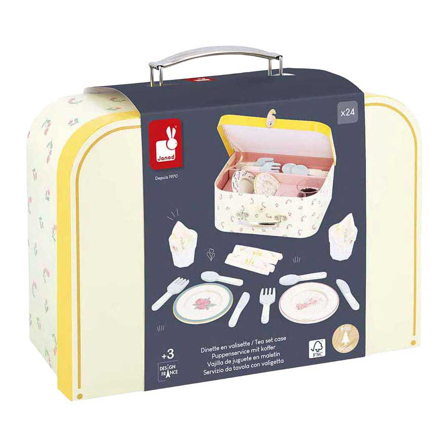 Janod Shiny Grandma - Service à thé en bois - 25 pièces.