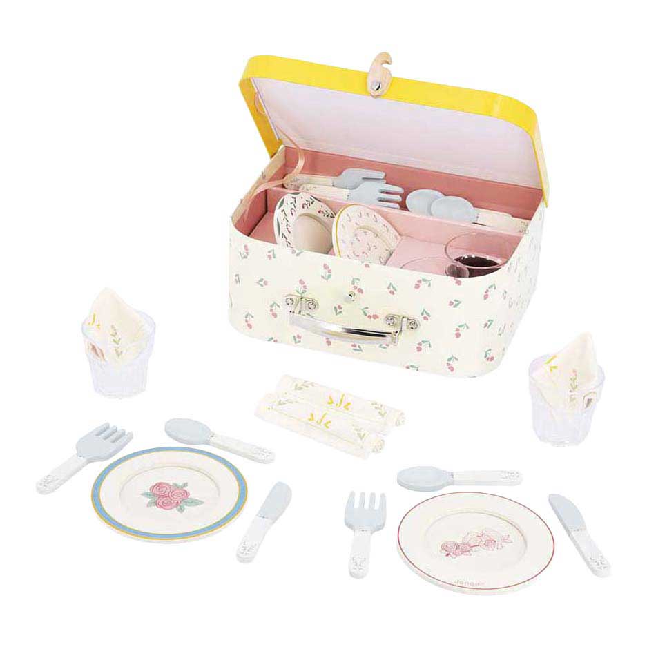 Janod Shiny Grandma - Service à thé en bois - 25 pièces.