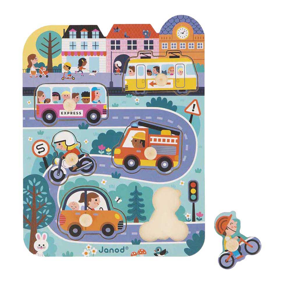 Puzzle Bouton Janod - Dans la Ville