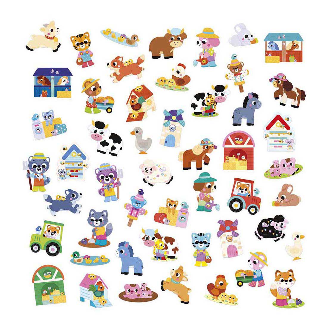 Janod Stickers - 50 Grote Stickers Boerderijdieren