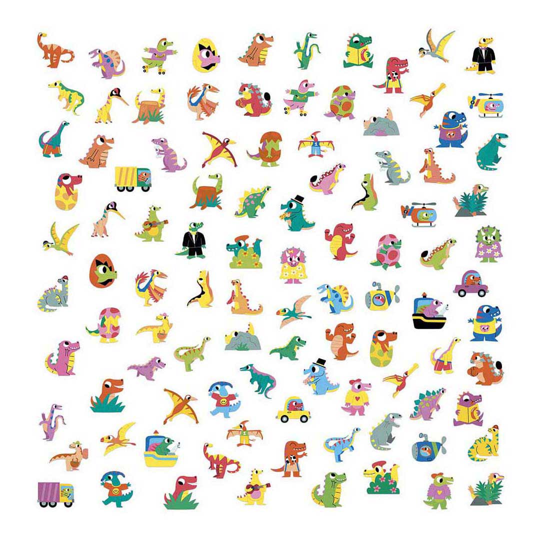 Janod Stickers - 100 Stickers Dino
