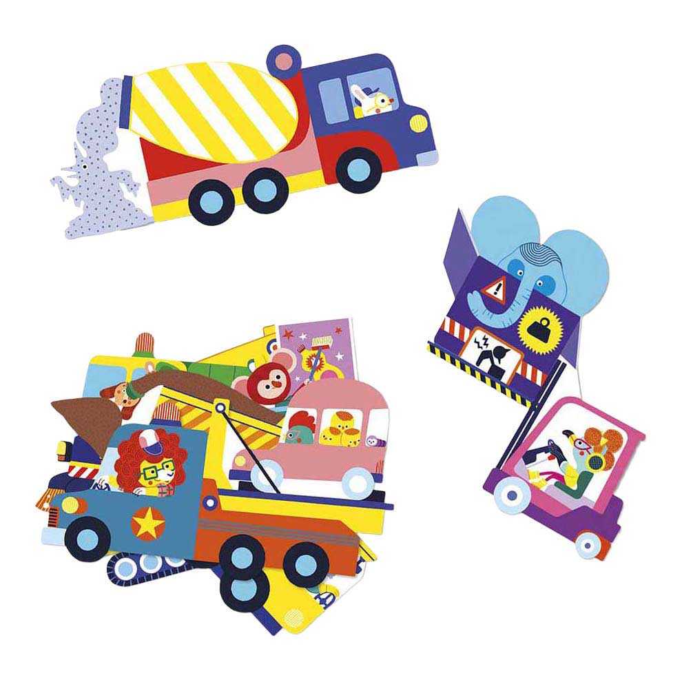 Janod Stickers - 50 Grote Stickers Voertuigen