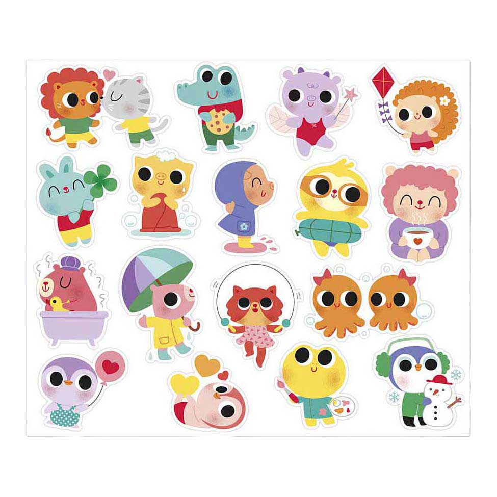 Janod Stickers - Stickervel met 100 Stickers Baby Dieren