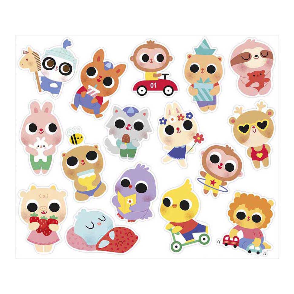 Janod Stickers - Stickervel met 100 Stickers Baby Dieren