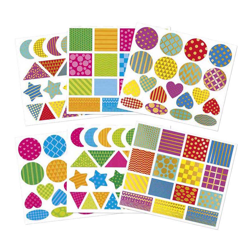Janod Stickers - Stickervel met 150 Stickers Geometrische Vormen