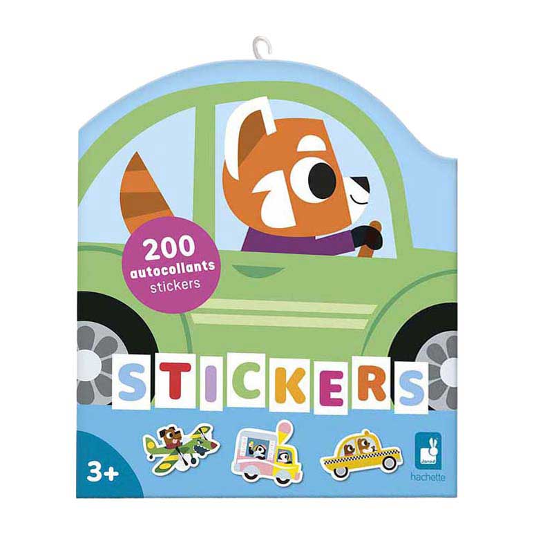 Janod Stickers - Planche de 200 stickers véhicules