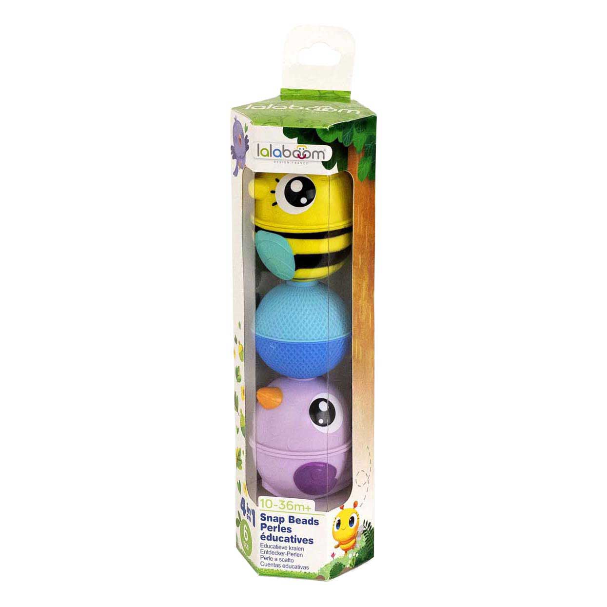 Lalaboom - Set Dieren Bij en Paarse Vogel - 6st.