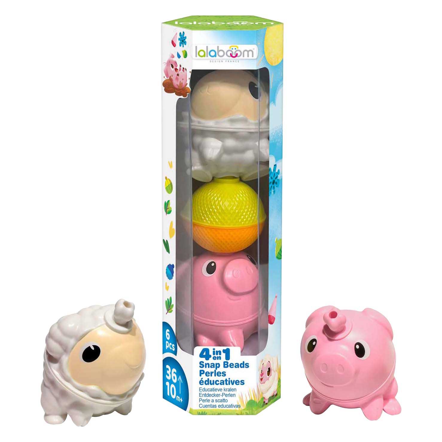 Lalaboom - Set Dieren Schaap en Varken - 6st.