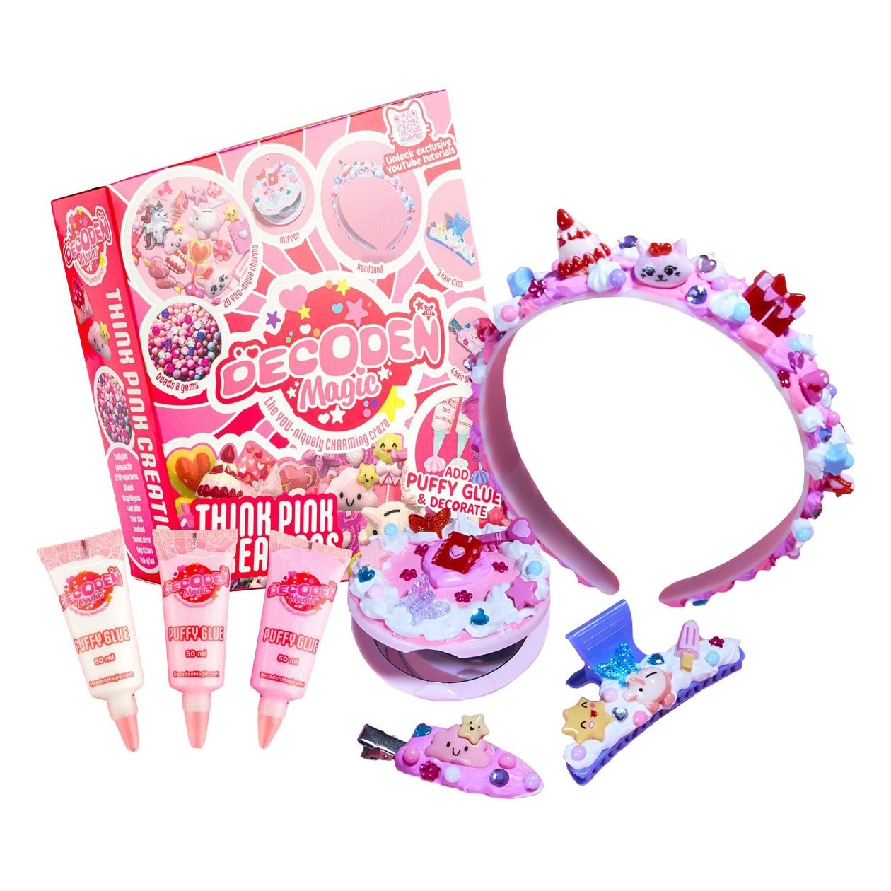 Decoden Magic - Deluxe: Think Pink Creations Puffylijm Knutselpakket