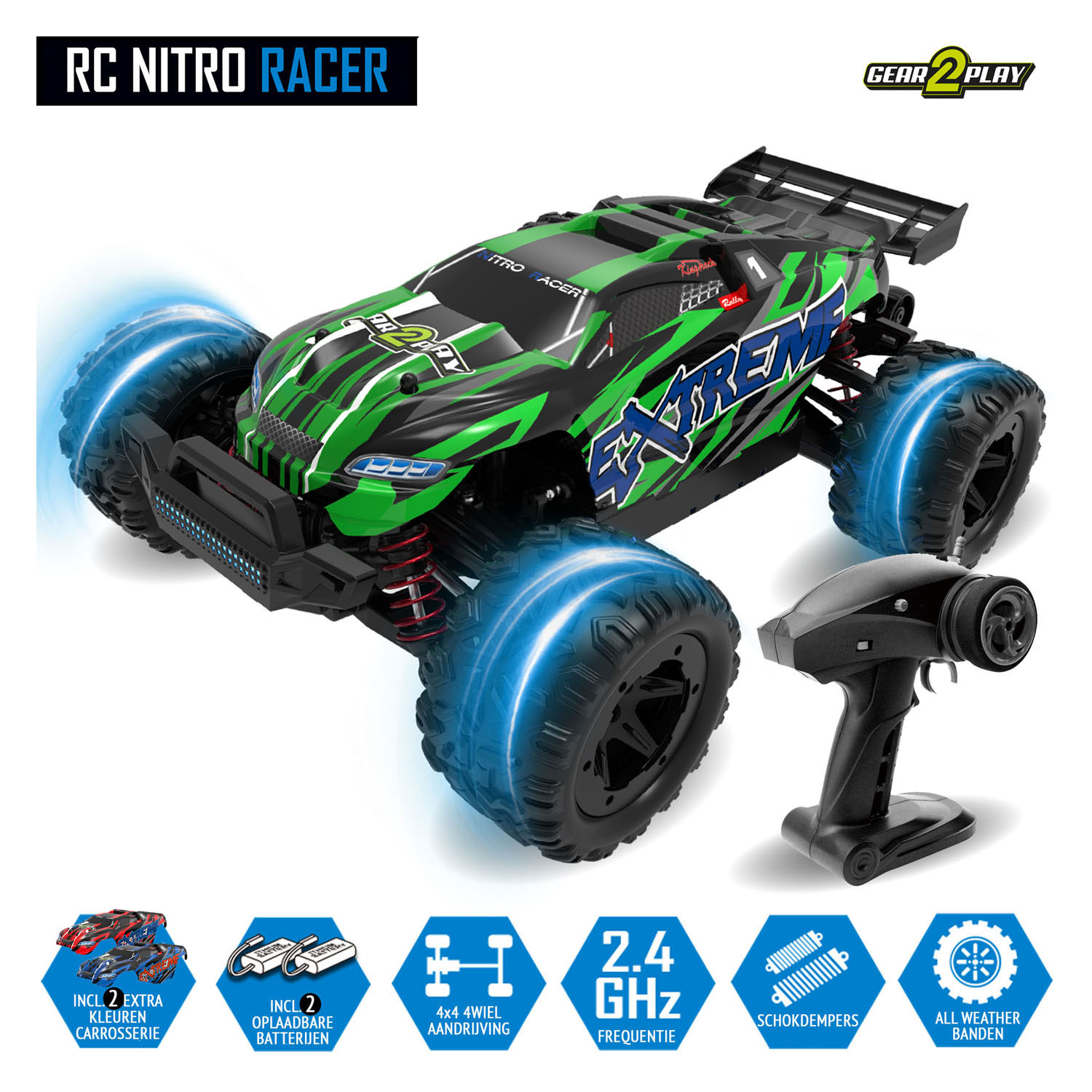 Voiture télécommandée Gear2Play RC Nitro Racer Superfast - 1:18