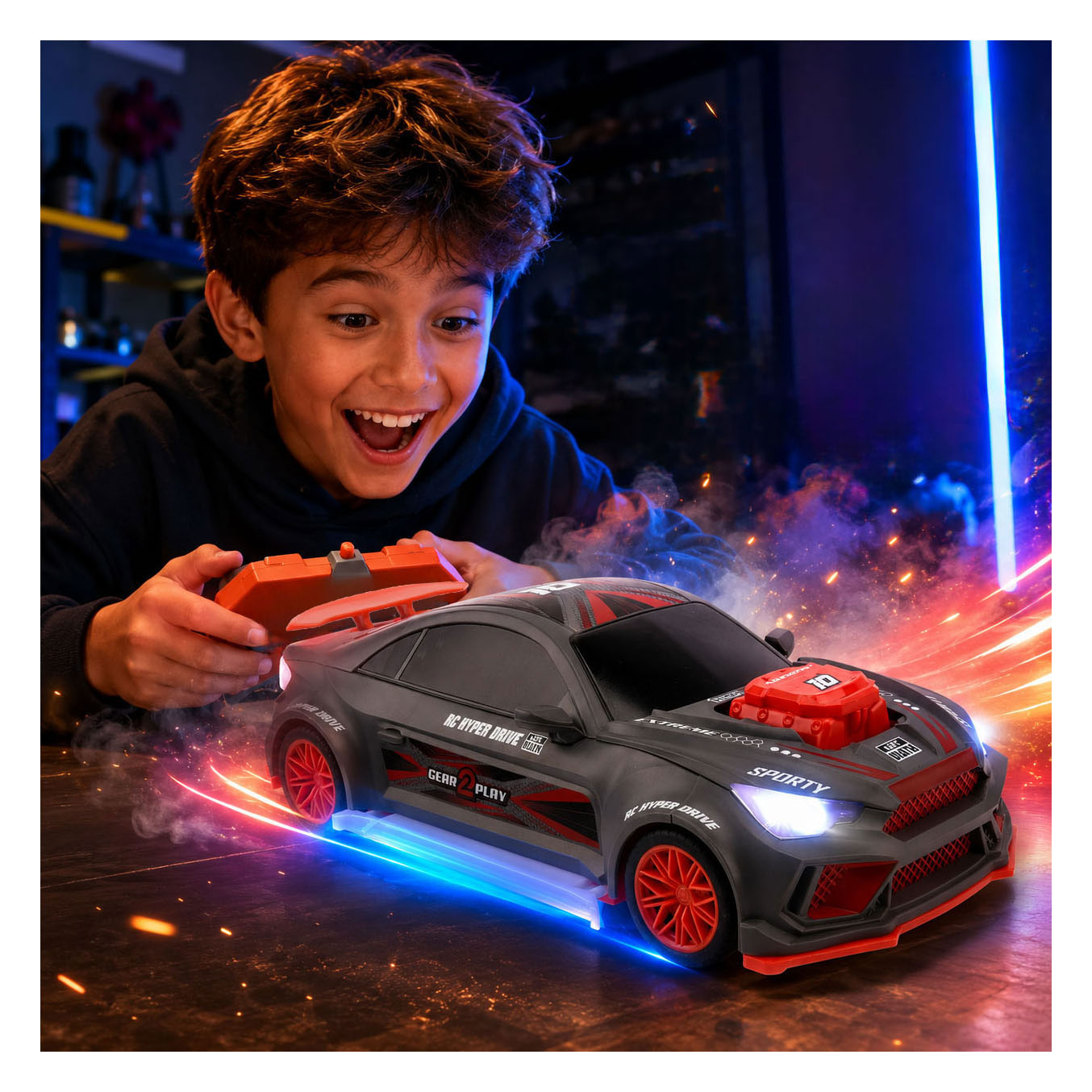 Gear2Play RC 2.4GHz Bestuurbare Hyper Drive Raceauto - 1:14