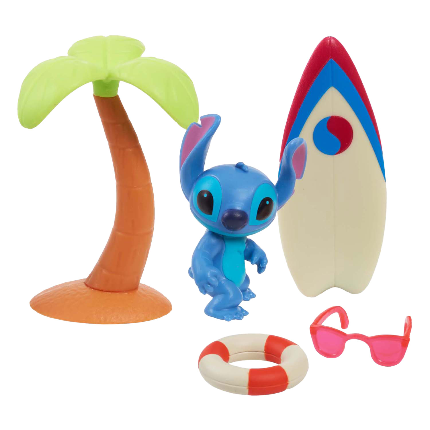 Stitch-Spielfigur mit Surfbrett-Spielset, 5-teilig.