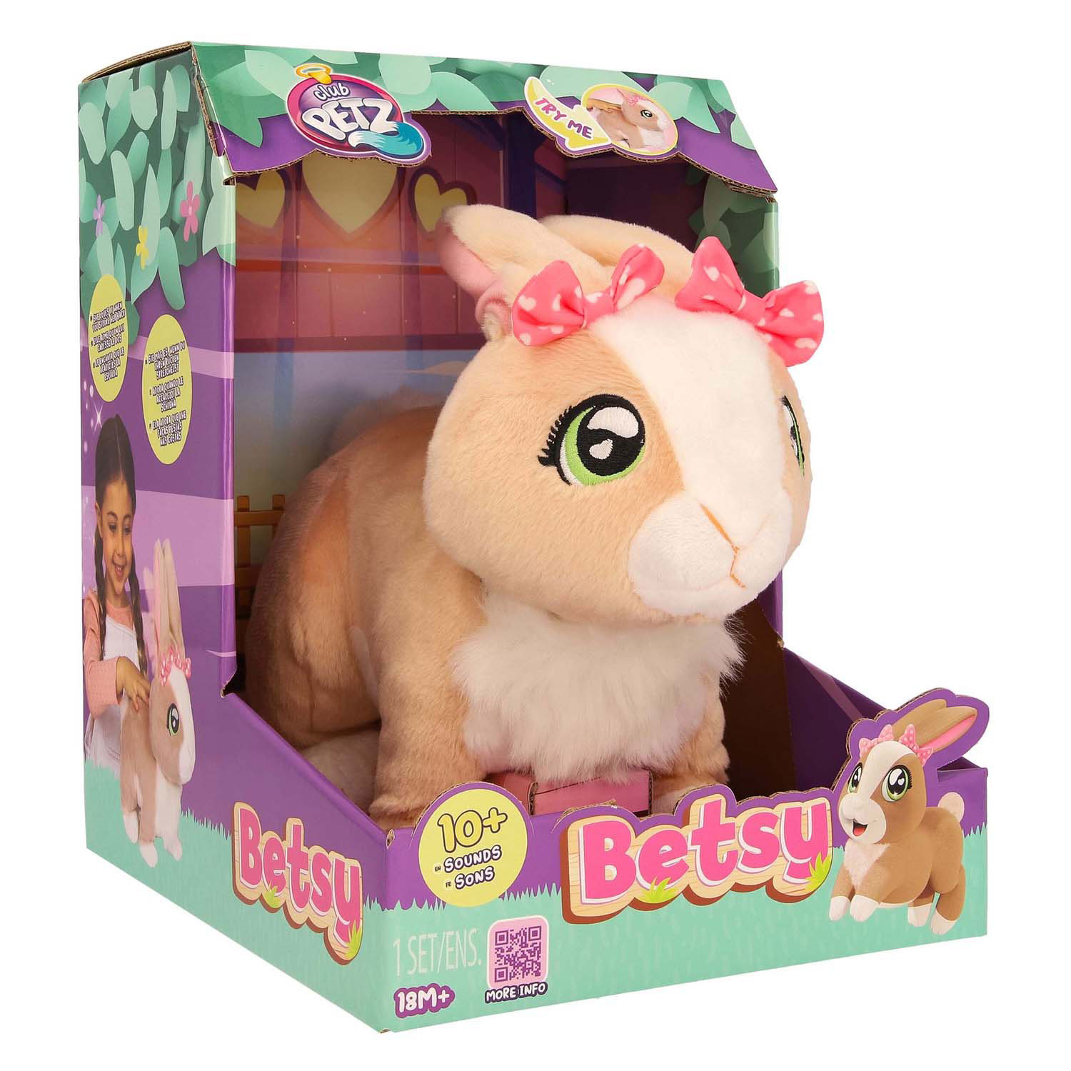 Jouet en peluche interactif Betsy Browny Rabbit de Club Petz