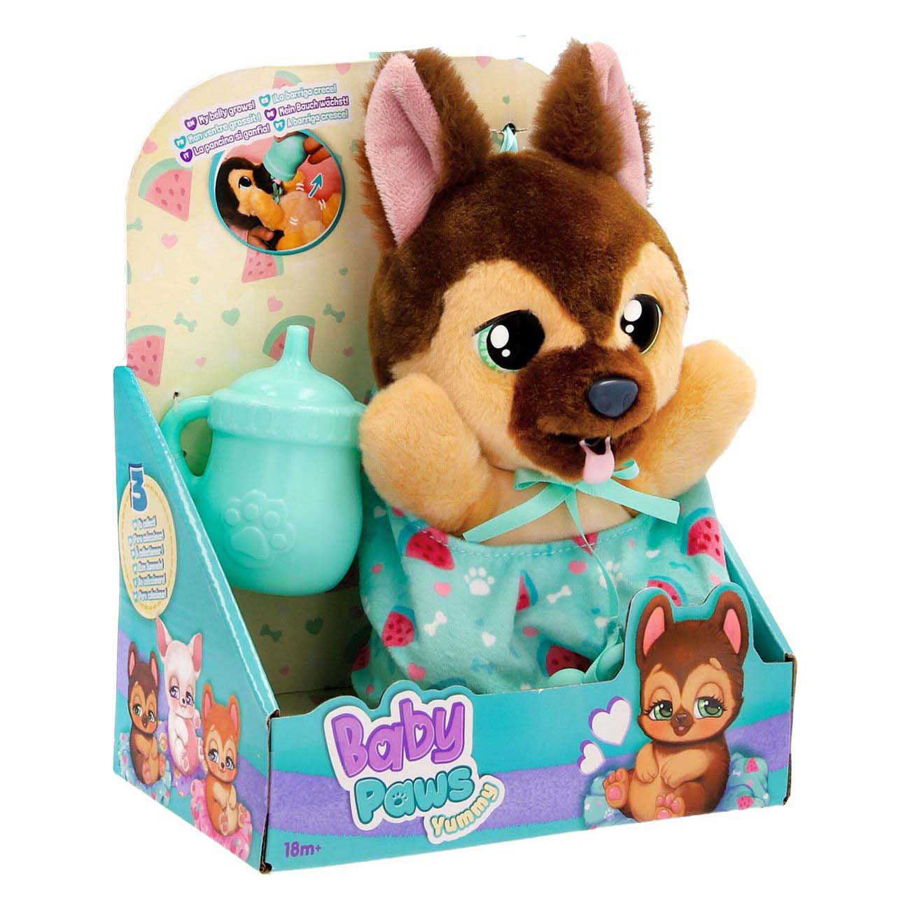 Peluche interactive Baby Paws Yummy Berger Allemand