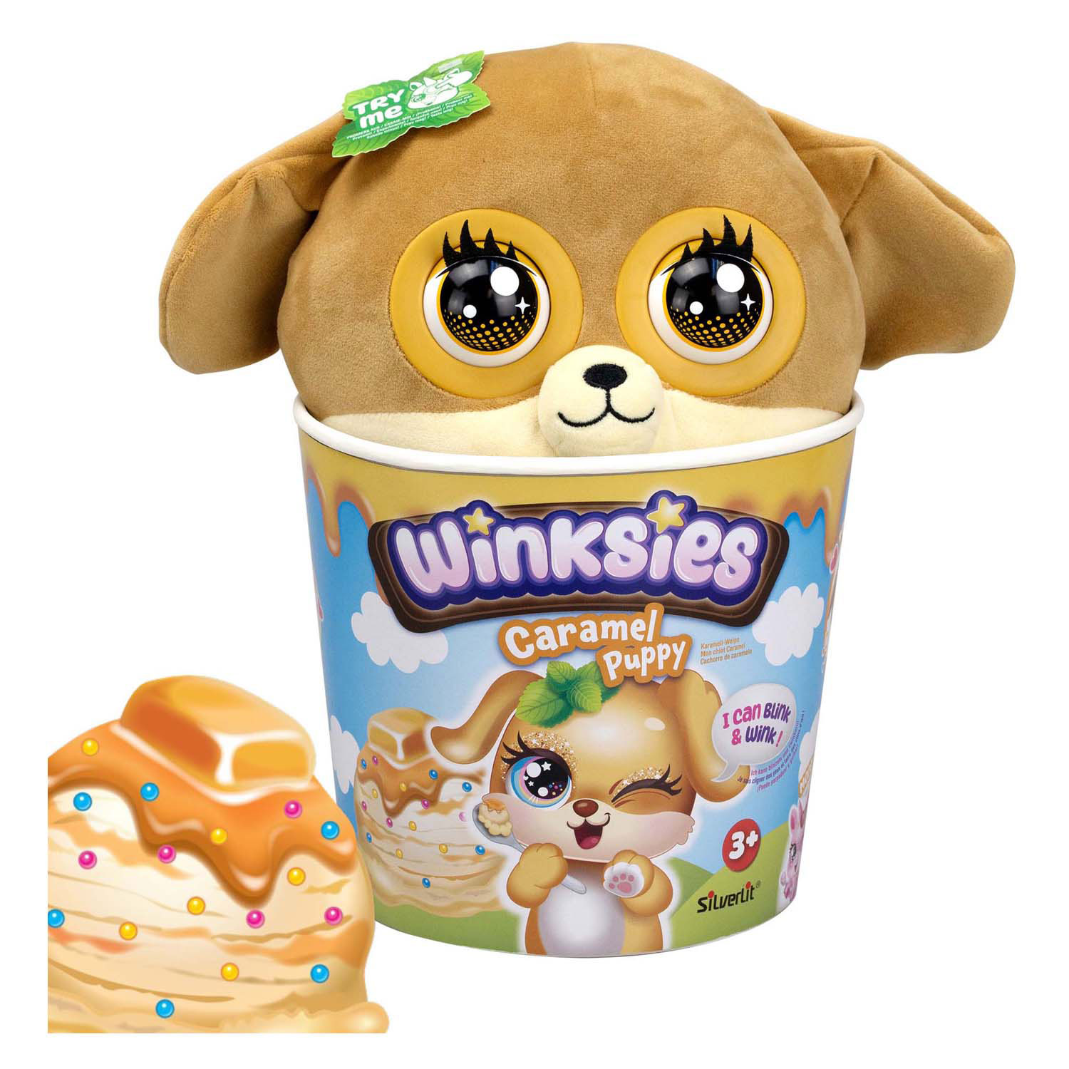 Silverlit Winksies – Interaktives Plüschtier „ Caramel Puppy“