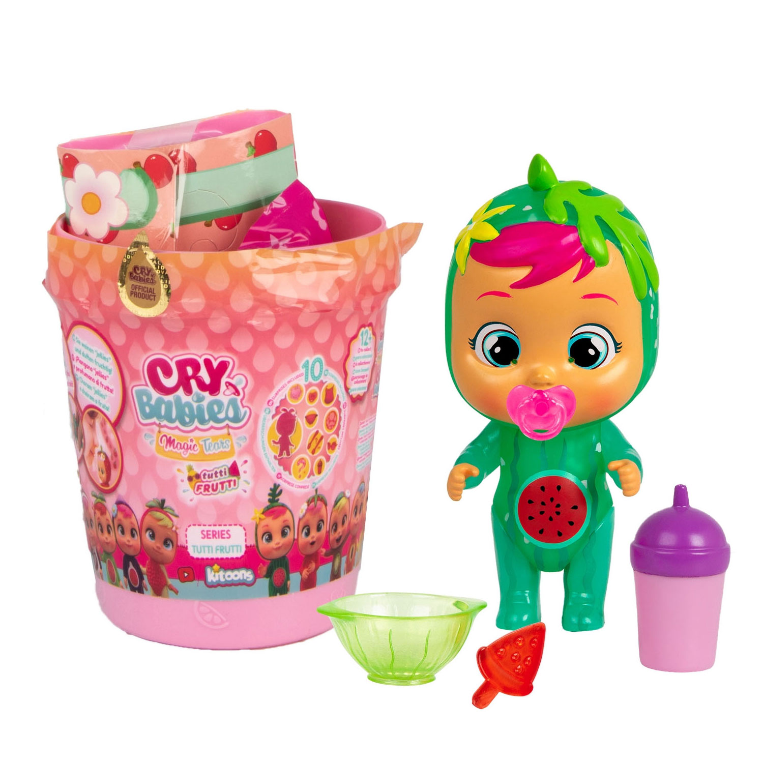 Babypuppe Spielpuppe Cry Babies 93805 Fruit Mel Kinderspielzeug Schnulle B-Ware 