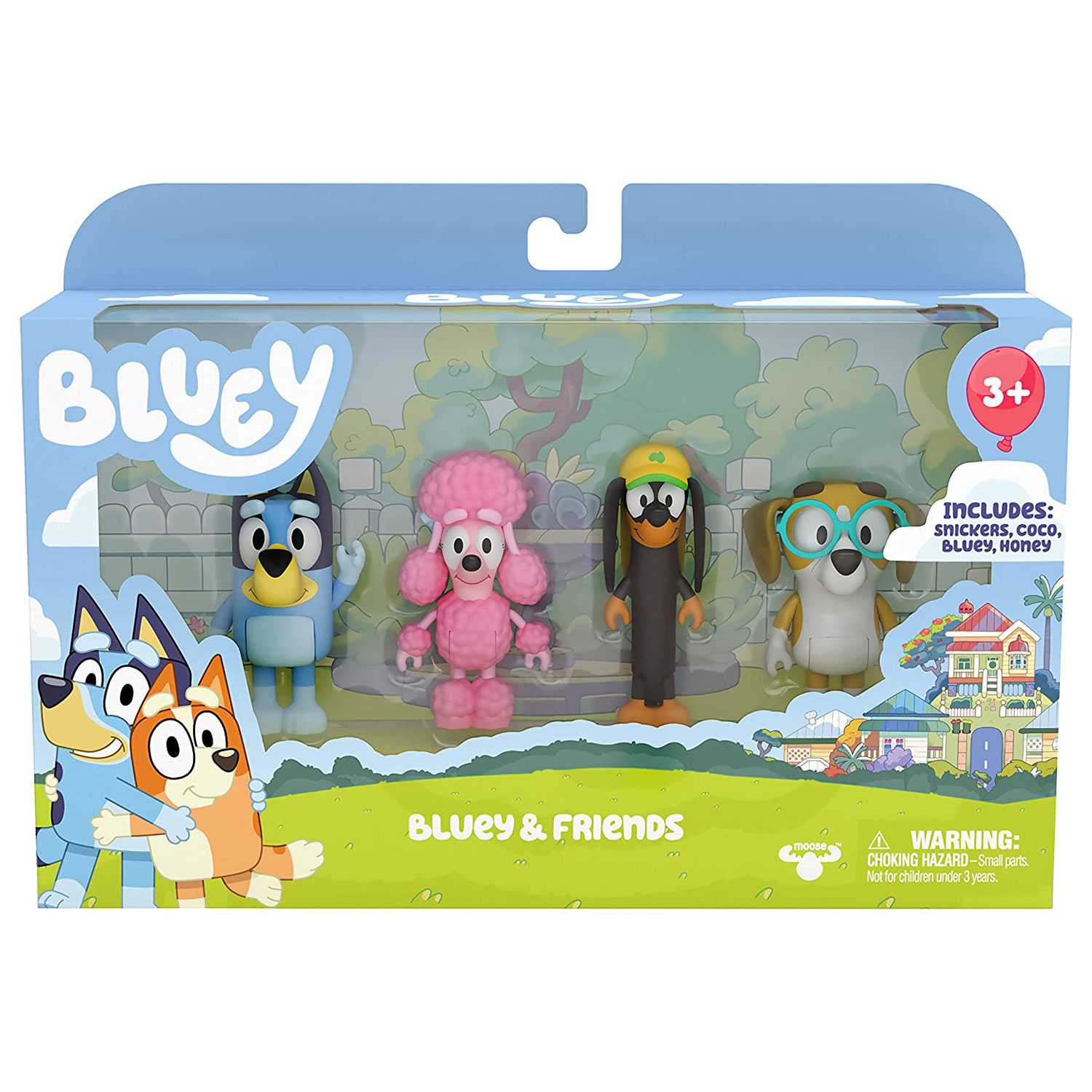 Figurines Bluey & Friends, 4 pièces.