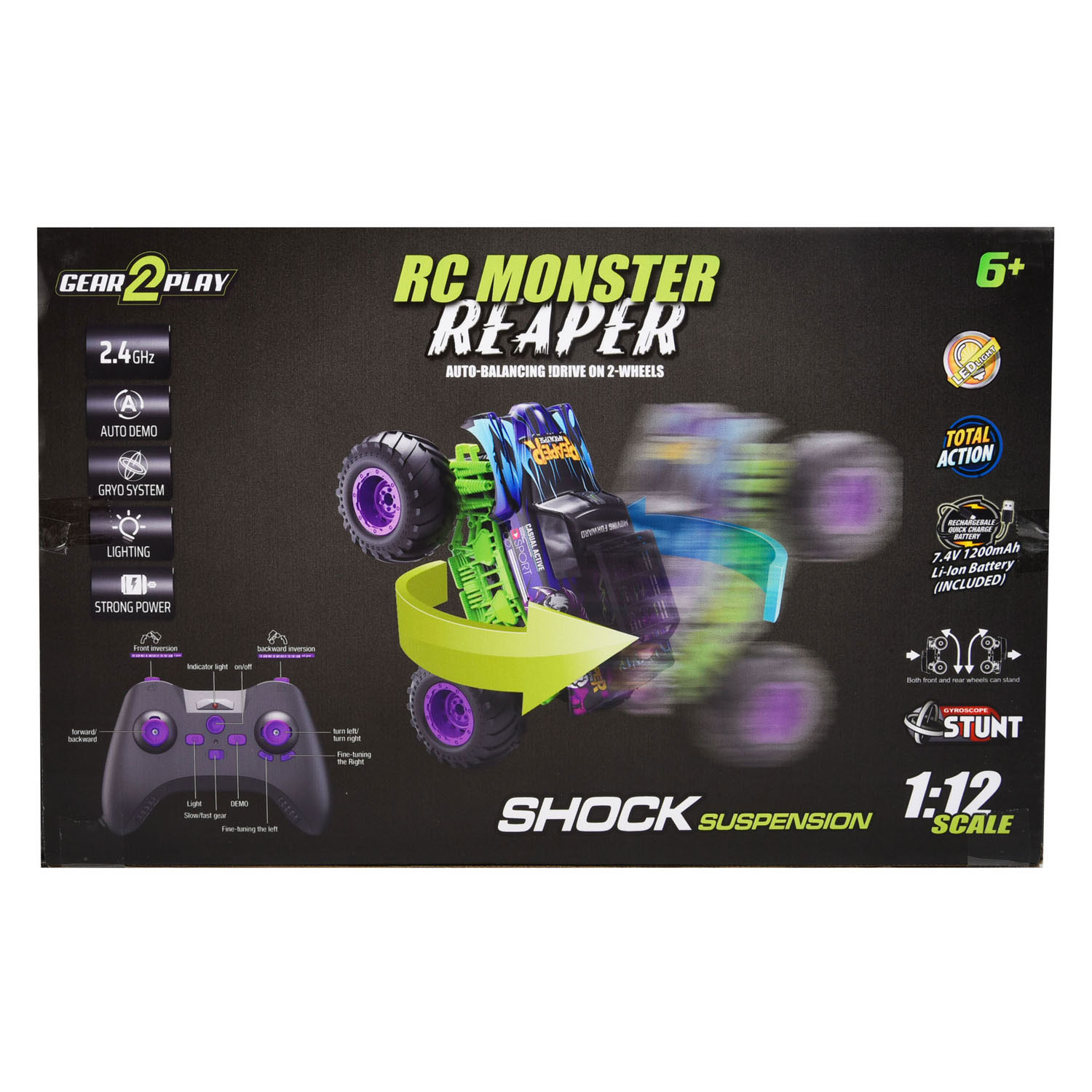 Gear2Play RC Bestuurbare Auto Monster Truck Reaper Apocalypse