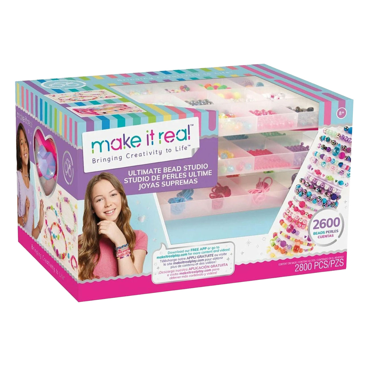 Make it Real - Ensemble de fabrication de bracelets, 2600 perles