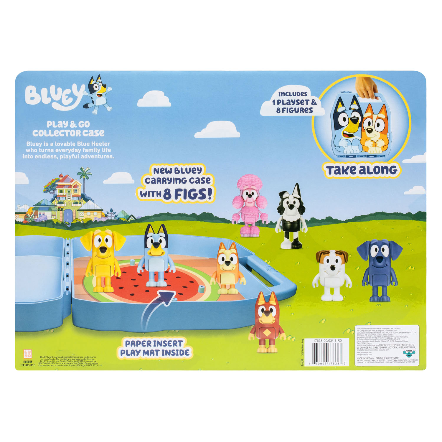 Bluey Play & Go Koffer met 8 Speelfiguren