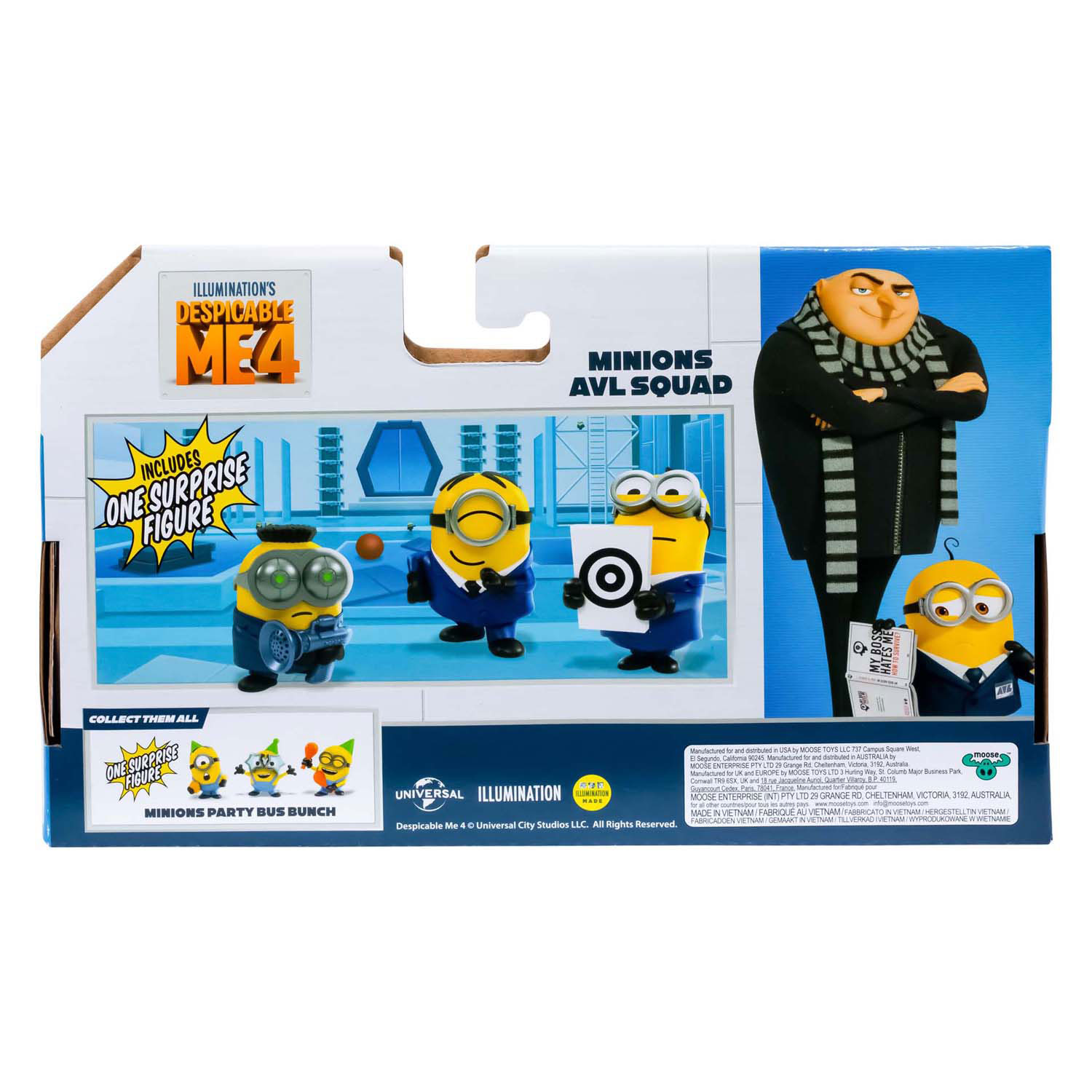 Despicable Me 4 - Figurines de bus de fête, paquet de 4