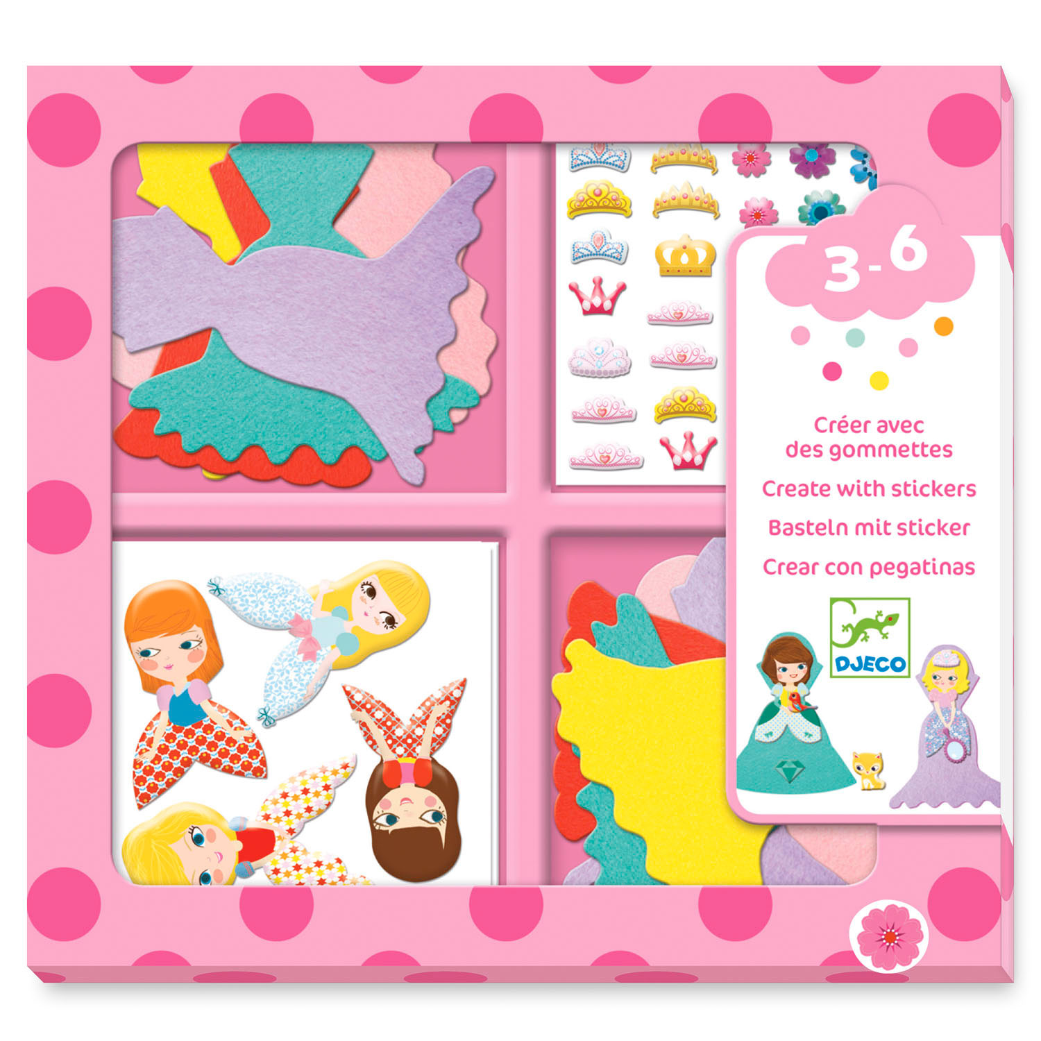 draadloze Sympton Afdaling Djeco Creëren met Stickers - Prinsessen online ... | Lobbes Speelgoed