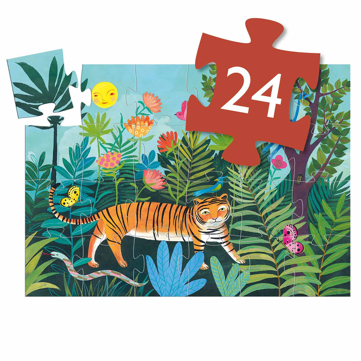 Djeco Puzzle Tiger, 24 Teile.