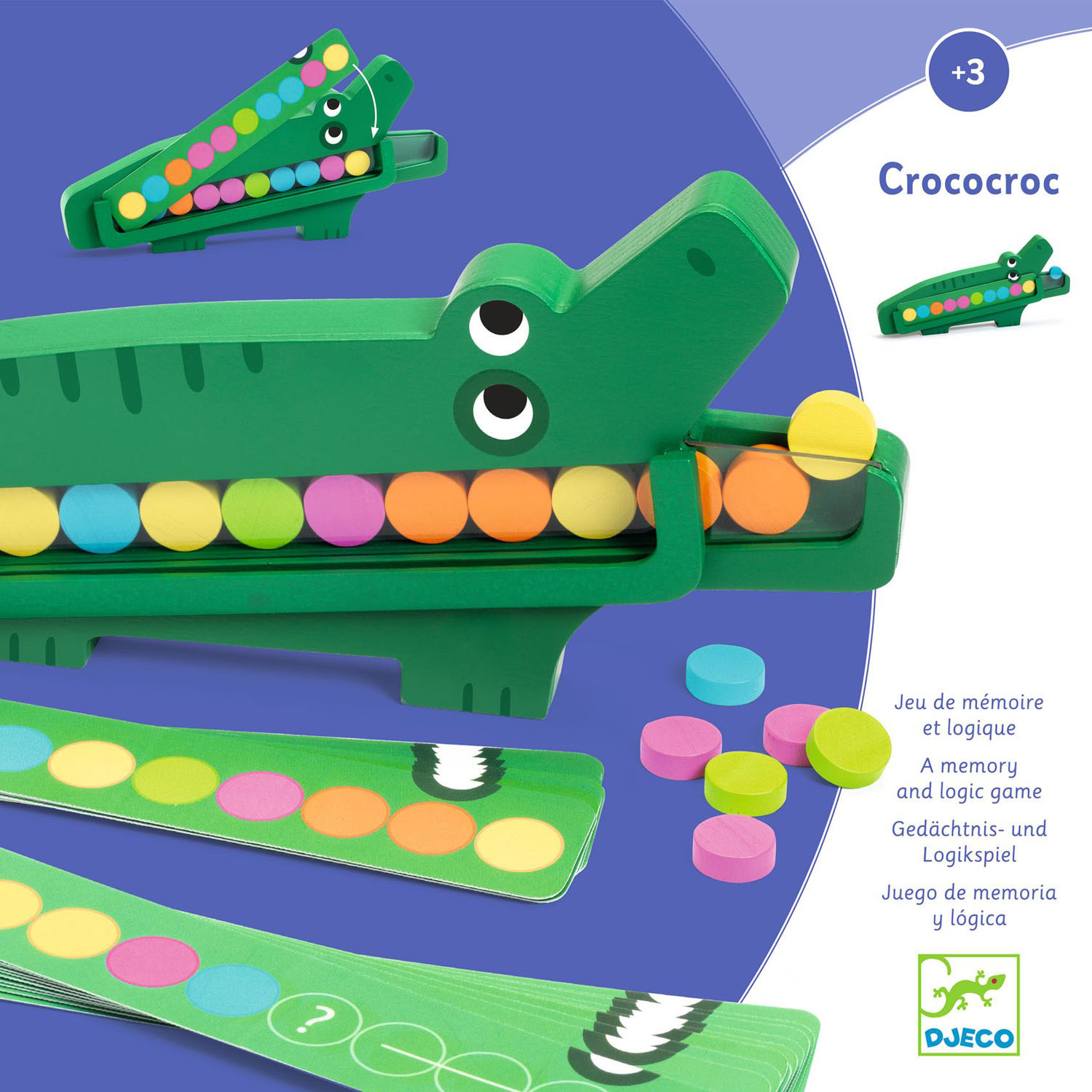 Djeco Crococroc Kinderspiel-Holz-Memory-Krokodil