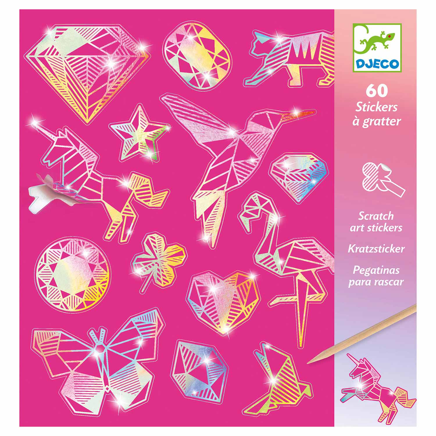 Djeco Scratch Art Diamond Stickers