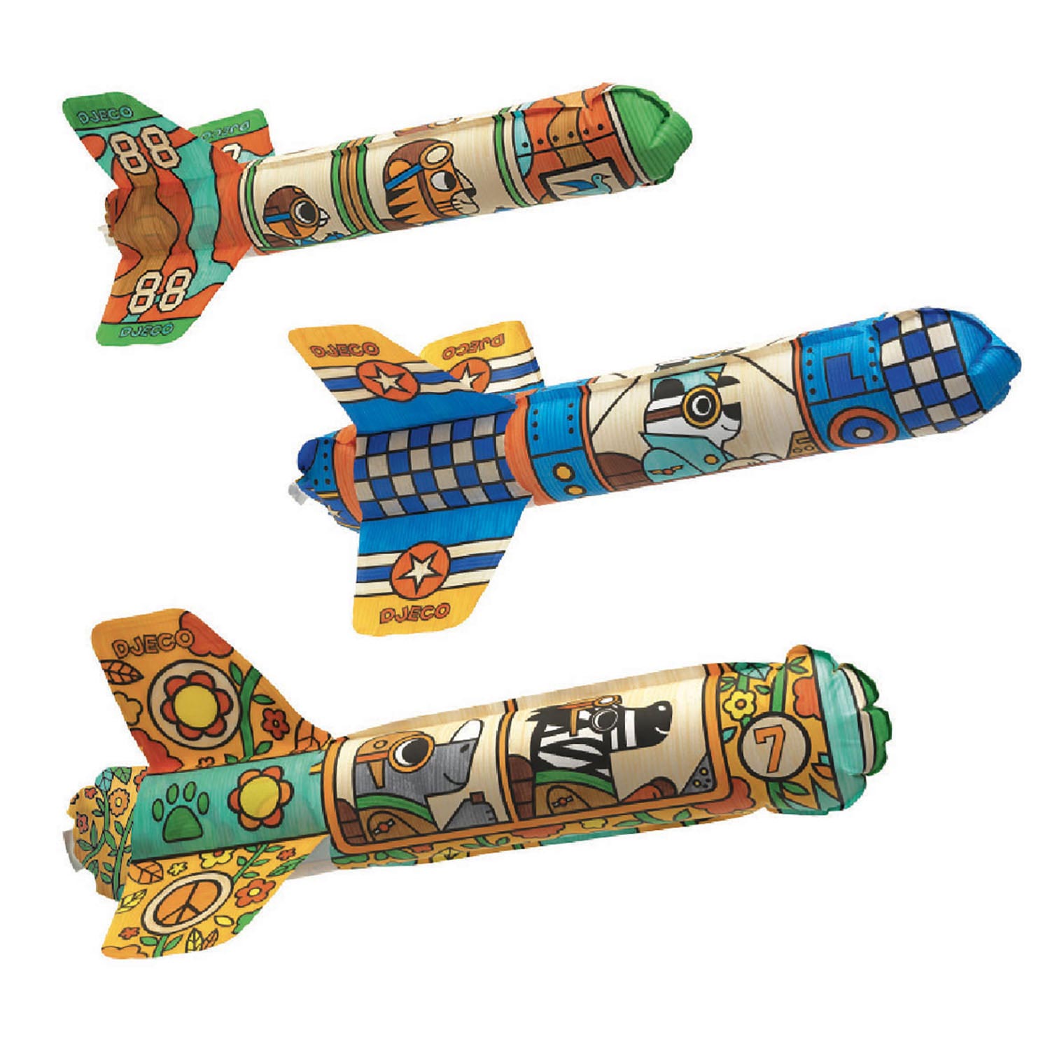 Djeco Rocket Making and Coloring, 3 Teile.