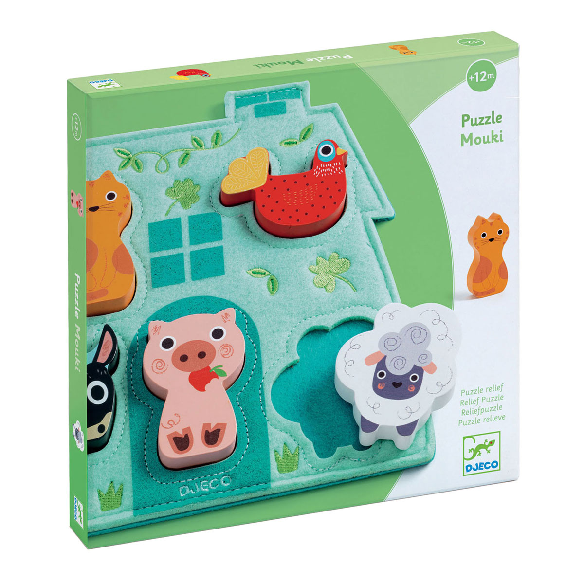 Djeco Puzzle en forme de Mouki, 5 pcs.