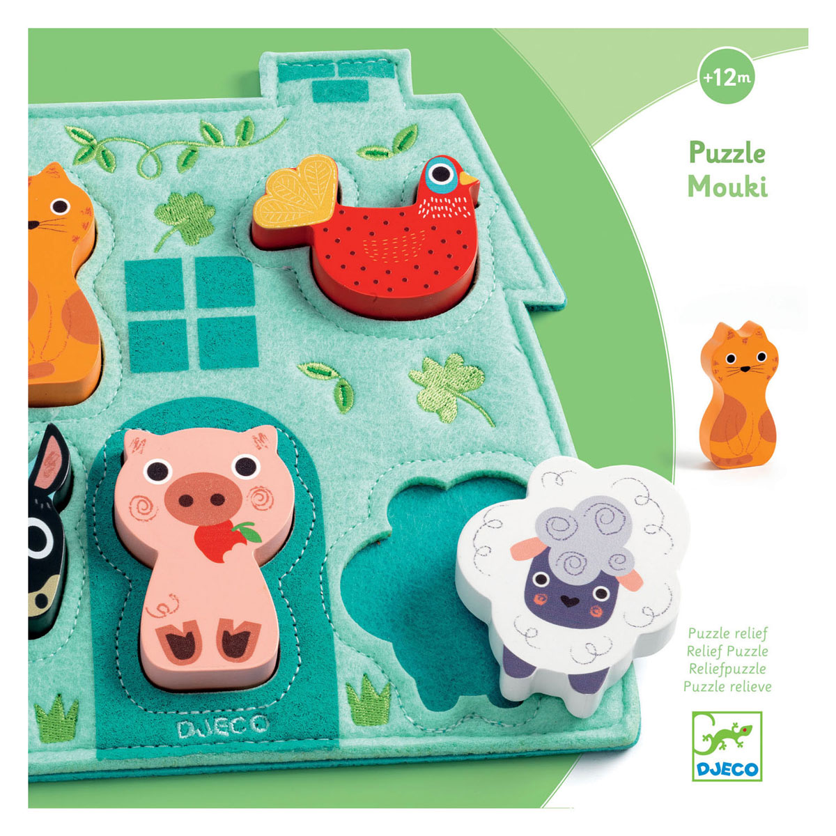 Djeco Puzzle en forme de Mouki, 5 pcs.