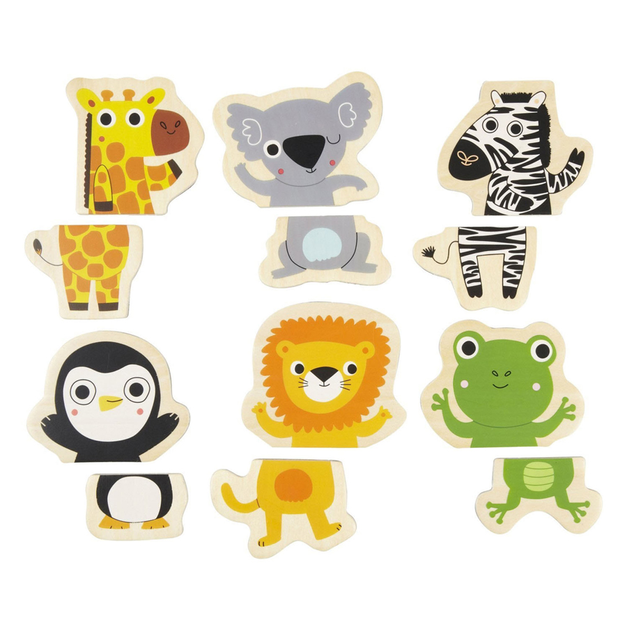 Djeco Coucou Aimant en Bois Animaux, 24 pcs.