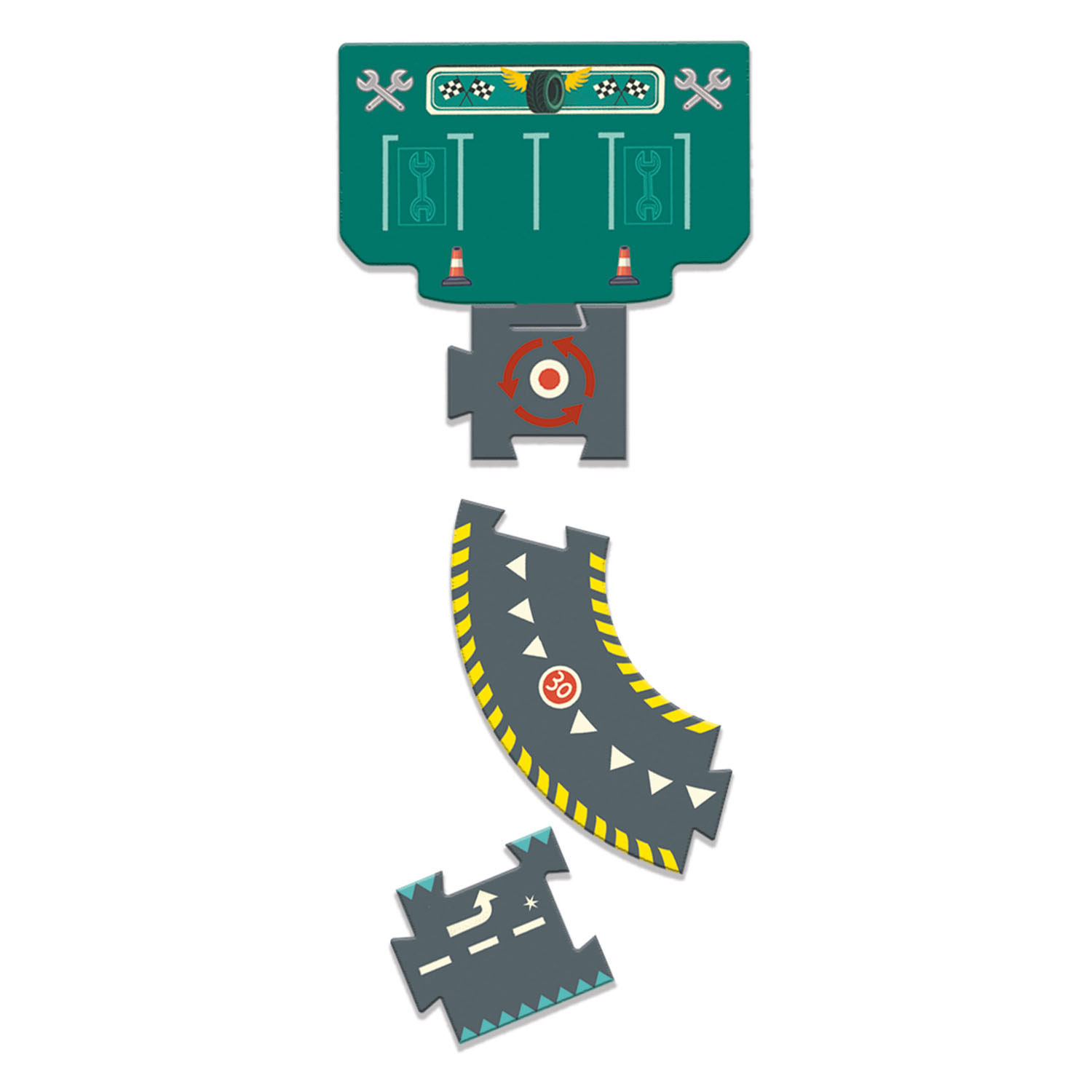 Djeco Circuit Bodenpuzzle, 24 Teile.